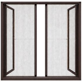Sineklikstore Duble Akordiyon Çelik 140x240 cm Koyu Kahverengi Kapı Sinekliği
