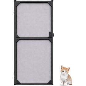 Sineklikstore Menteşeli Çelik 90x210 cm Antrasit Gri Kapı Kedi Sinekliği
