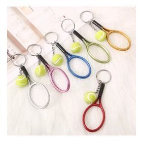 Sinerjim Gerçekçi Tenis Raketi Tasarımlı Şık Anahtarlık Kolye Çanta Süsü Tennis Keychain