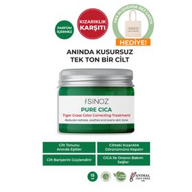 Sinoz ST9239 15 ml Pure Cica Tiger Grass Ton Eşitleyici Yoğun Onarıcı Yatıştırıcı Kızarıklık Karşıtı Yüz Kremi