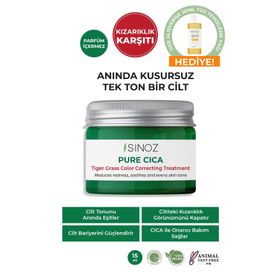 Sinoz ST9239 15 ml Pure Cica Tiger Grass Ton Eşitleyici Yoğun Onarıcı Yatıştırıcı Kızarıklık Karşıtı Yüz Kremi