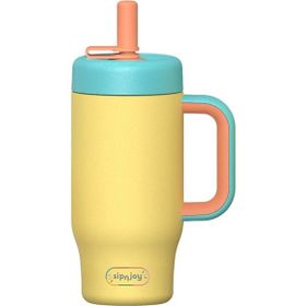 Sipnjoy HandleHug 550 ml Limon Sarısı Tumbler Pipetli Çocuk Termos