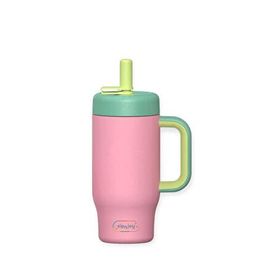 Sipnjoy HandleHug 550 ml Pudra Pembe Tumbler Pipetli Çocuk Termos