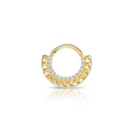 Sıra Taşlı Modelli Altın Helix Piercing