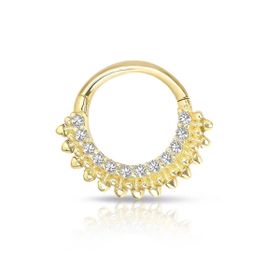 Sıra Taşlı Modelli Altın Helix Piercing