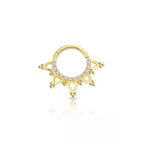 Sıra Taşlı Top Top Altın Helix Piercing