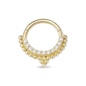 Sıra Taşlı Top Toplu Model Altın Helix Piercing