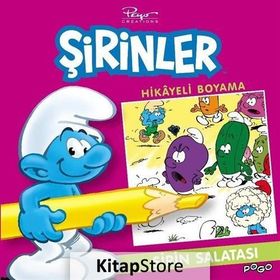 Şirin Salatası Hikayeli Boyama - Şirinler