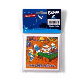 Şirinler 10'lu Doğum Günü Kart Zarf
