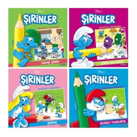Şirinler - Hikayeli Boyama Kitabı - 4 Kitap Takım - Kolektif
