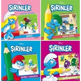 Şirinler Hikayeli Boyama Seti-4 Kitap Takım - Kolektif