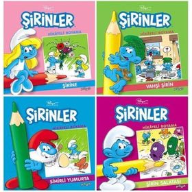 Şirinler Hikayeli Boyama Seti-4 Kitap Takım - Kolektif