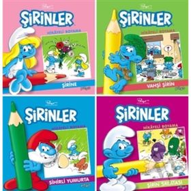 Şirinler Hikayeli Boyama Seti-4 Kitap Takım - Kolektif