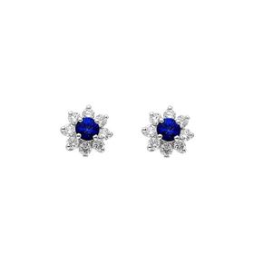 Sirius 0504E0021 Safir ve Pırlanta Taşlı Anturaj Küpe
