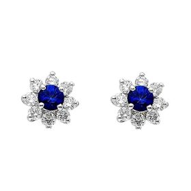 Sirius 0504E0021 Safir ve Pırlanta Taşlı Anturaj Küpe