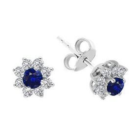 Sirius 0504E0021 Safir ve Pırlanta Taşlı Anturaj Küpe