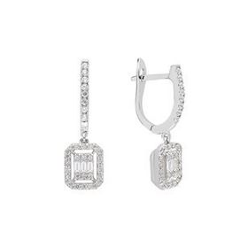 Sirius 0517E0040 F Renk 0,70 Karat Baget Pırlanta Küpe