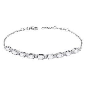 Sirius 0704B0011 Pırlanta ve Oval Beyaz Topaz Sırataş Bileklik