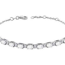 Sirius 0704B0011 Pırlanta ve Oval Beyaz Topaz Sırataş Bileklik
