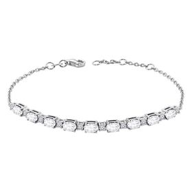 Sirius 0704B0011 Pırlanta ve Oval Beyaz Topaz Sırataş Bileklik