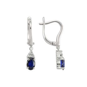 Sirius 0704E0034 Oval Safir Taşlı Pırlanta Küpe