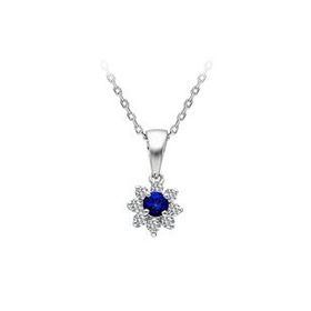 Sirius 0704P0033 Pırlanta ve Safir Taşlı Anturaj Kolye