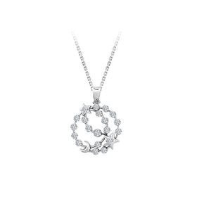 Sirius 0704P0039 Pırlanta Taşlı Ay Yıldız Kolye