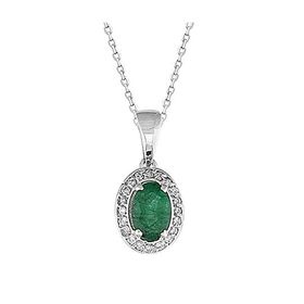 Sirius 0704P0044 Oval Zümrüt ve Pırlanta Taşlı Kolye