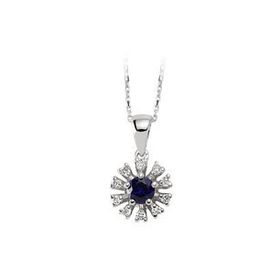 Sirius 0704P0049 Safir ve Pırlanta Taşlı Kolye