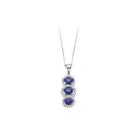 Sirius 0704P0107 Pırlanta ve 3 Safir Taşlı Kolye
