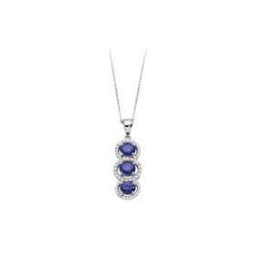Sirius 0704P0107 Pırlanta ve 3 Safir Taşlı Kolye