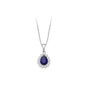 Sirius 0704P0112 Pırlanta ve Damla Safir Taşlı Kolye