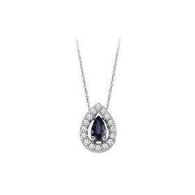 Sirius 0704P0118 Pırlanta ve Damla Safir Taşlı Kolye