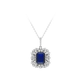 Sirius 0704P0123 Pırlanta ve Oktagon Kesim Safir Taşlı Kolye