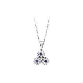 Sirius 0704P0128 Safir ve Pırlanta Taşlı Anturaj Kolye