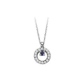 Sirius 0704P0139 Safir ve Pırlanta Taşlı Kolye