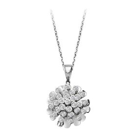 Sirius 0704P0149 Pırlanta Taşlı Çiçeksi Kolye