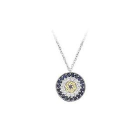 Sirius 0714P0015 Safir ve Pırlanta Taşlı Nazar Boncuklu Kolye
