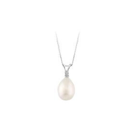 Sirius 0715P0022 Pırlanta Taşlı Drop İncili Kolye