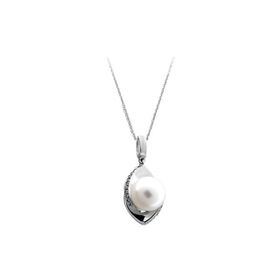 Sirius 0715P0022 Pırlanta Taşlı Drop İncili Kolye