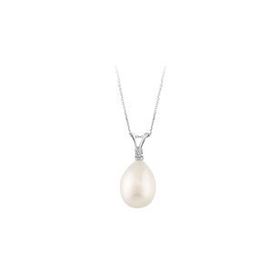 Sirius 0715P0022 Pırlanta Taşlı Drop İncili Kolye