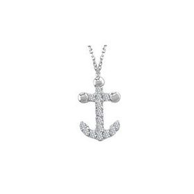 Sirius 0715P0041 Pırlanta Gemi Çapası Kolye