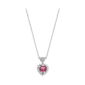 Sirius 0715P0079 Pırlanta ve Kalp Pembe Turmalin Taşlı Anturaj Kolye