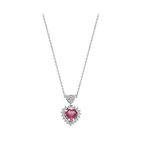Sirius 0715P0079 Pırlanta ve Kalp Pembe Turmalin Taşlı Anturaj Kolye