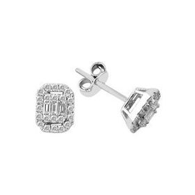 Sirius 0723E0033 F Renk 0,40 Karat Baget Pırlanta Küpe