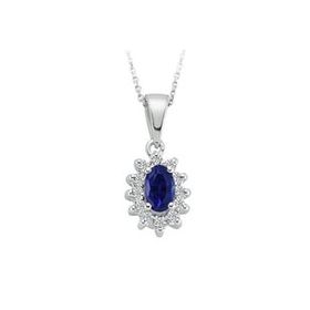 Sirius 0723P0014 Pırlanta ve Oval Safir Taşlı Anturaj Kolye