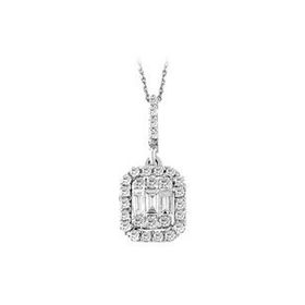 Sirius 0723P0032 F Renk 0,30 Karat Baget Pırlanta Kolye
