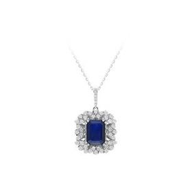 Sirius 0723P0057 Pırlanta ve Oktagon Kesim Safir Kolye