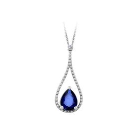 Sirius 0741P0007 Pırlanta ve Damla Safir Kolye