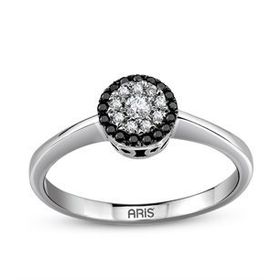 Sirius 0801R0097 Beyaz ve Siyah Pırlanta Taşlı Yüzük